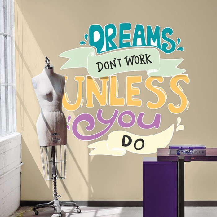 Αυτοκόλλητο γράμματα τοίχου Dreams don't work unless you do