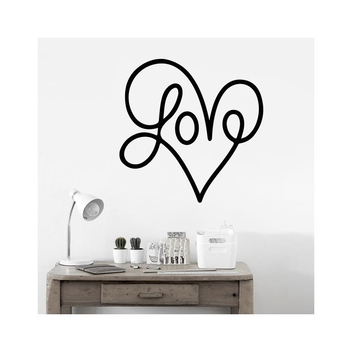Αυτοκόλλητο τοίχου για δωμάτιο Αγάπη και καρδιά