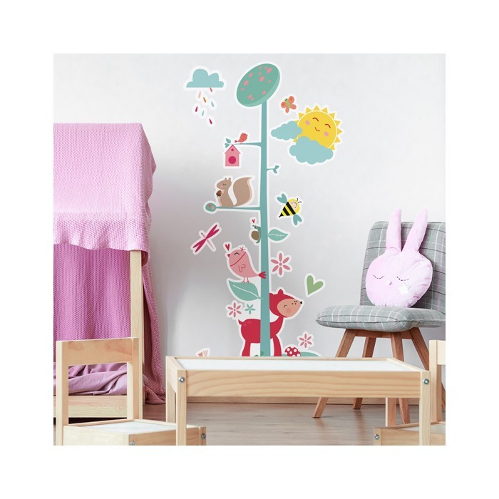 Αυτοκόλλητο τοίχου Λουλούδι με ζωάκια για παιδικό δωμάτιο 