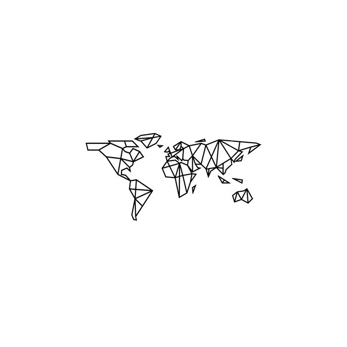 Αυτοκόλλητο τοίχου Παγκόσμιος χάρτης με γεωμετρικά σχέδια
