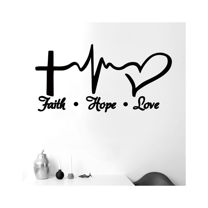 Αυτοκόλλητο γράμματα τοίχου Πίστη, ελπίδα, αγάπη