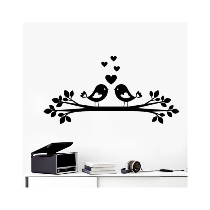 Αυτοκόλλητο τοίχου δωματίου Μικρά ερωτευμένα πουλάκια