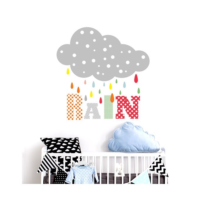Αυτοκόλλητα για παιδικό δωμάτιο  Πολύχρωμη βροχή