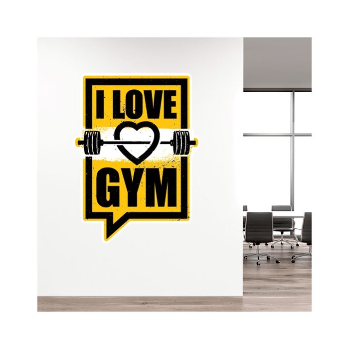 Αυτοκόλλητο τοίχου με τη φράση «Αγαπώ το γυμναστήριο»