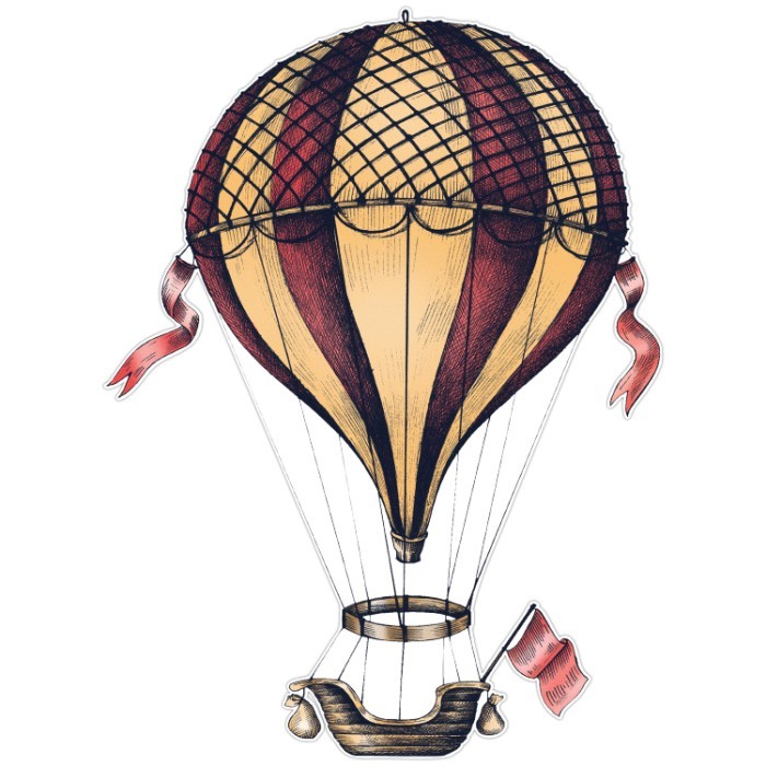 Vintage αυτοκόλλητο Αερόστατο