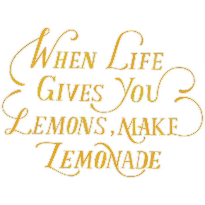 Αυτοκόλλητο τοίχου φράση Όταν η ζωή δίνει λεμόνια