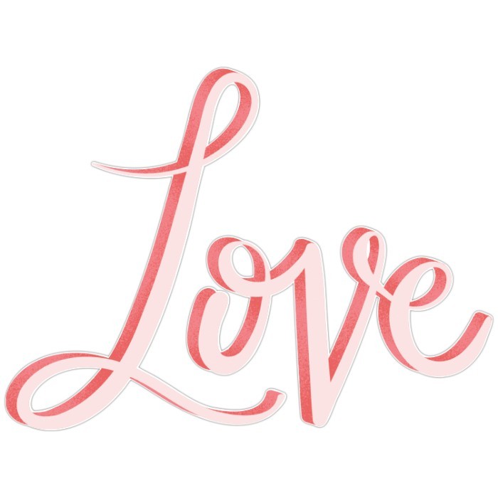 Αυτοκόλλητο τοίχου φράση Αγάπη σε ροζ