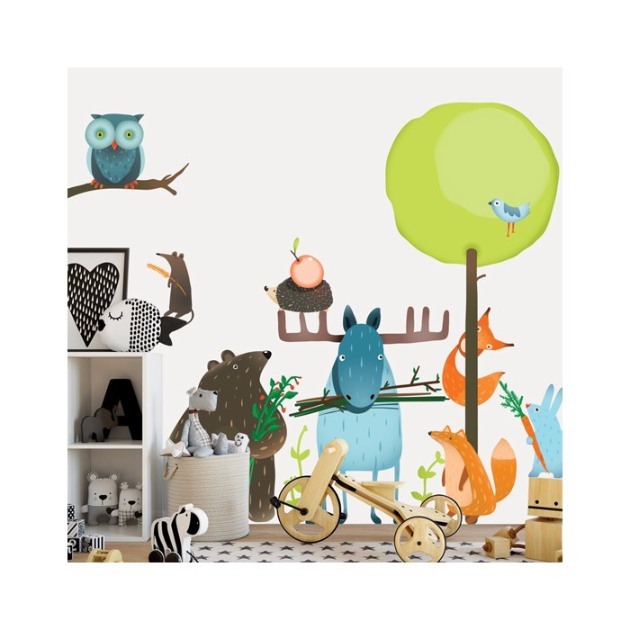 Αυτοκόλλητα τοίχου για παιδικό δωμάτιο  Ζώα του δάσους 