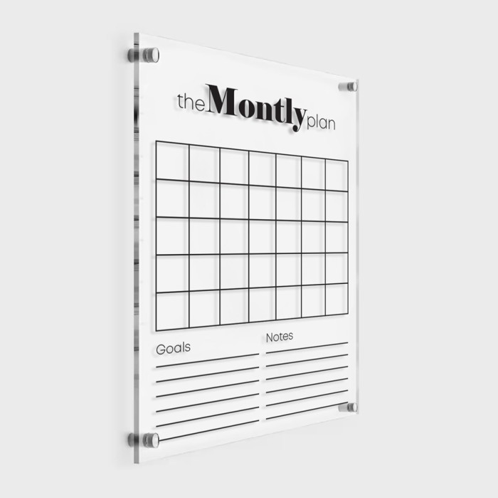 Ακρυλικό Calendar - The Monthly Plan - Black