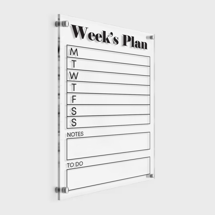 Ακρυλικό Calendar - Week's Plan