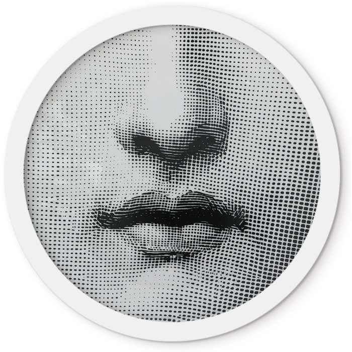Στρογγυλή Κορνίζα Τοίχου Άσπρη Nose - Lips