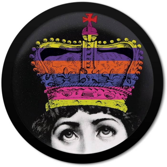 Στρογγυλή Κορνίζα Τοίχου Μαύρη Girl with a crown 