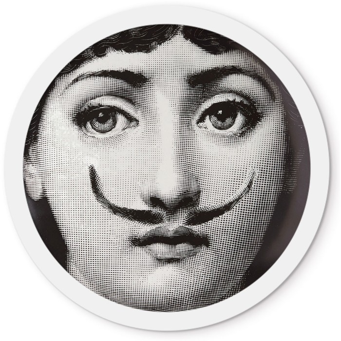 Στρογγυλή Κορνίζα Τοίχου Άσπρη Girl with a mustache