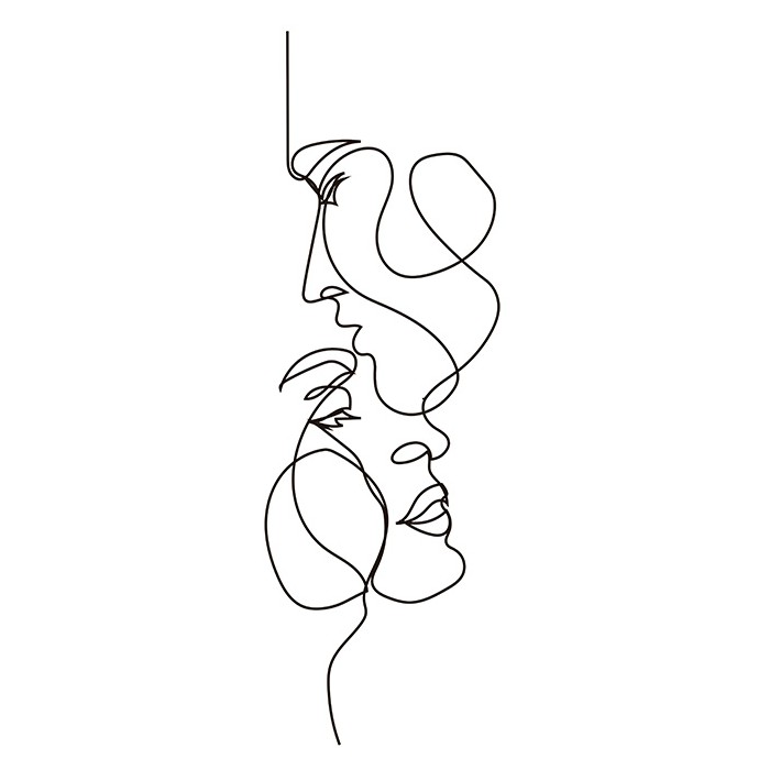 Πίνακας Etalbond Black n' White - Line Forehead Kiss