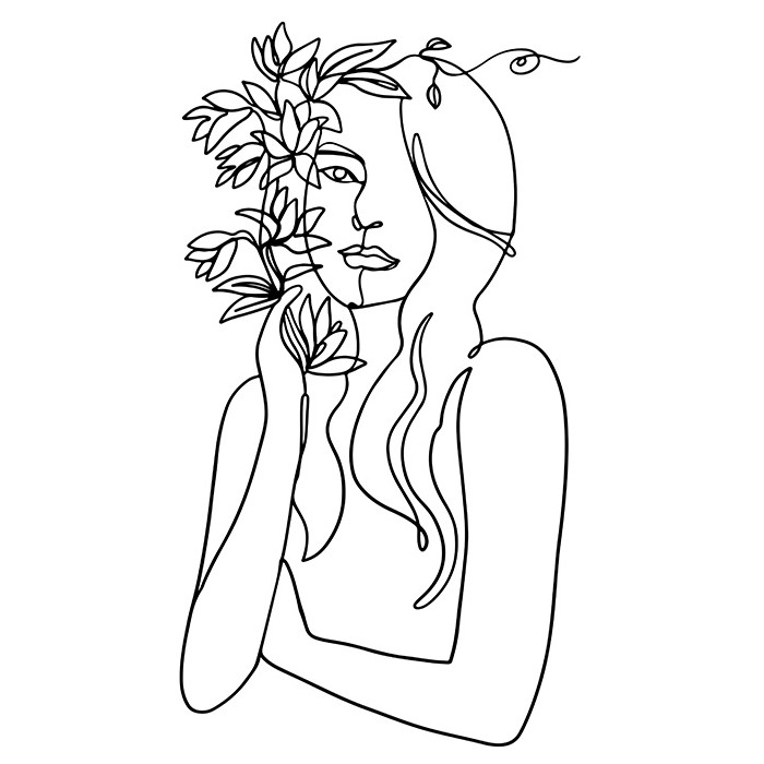 Πίνακας Etalbond Black n' White - Line Woman In Spring