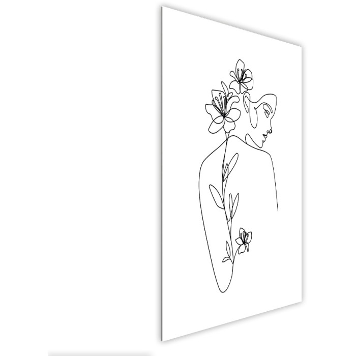 Πίνακας Etalbond Black n' White Πλάι - Line Flowy Woman Πίνακας Etalbond Black n' White Πλάι - Line Flowy Woman