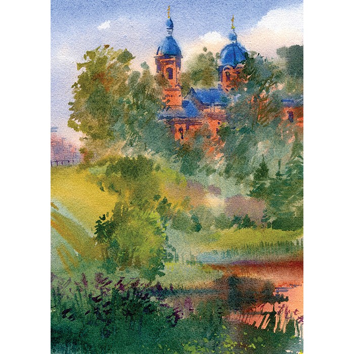 Πίνακας Etalbond Ζωγραφικής – Church in Trees