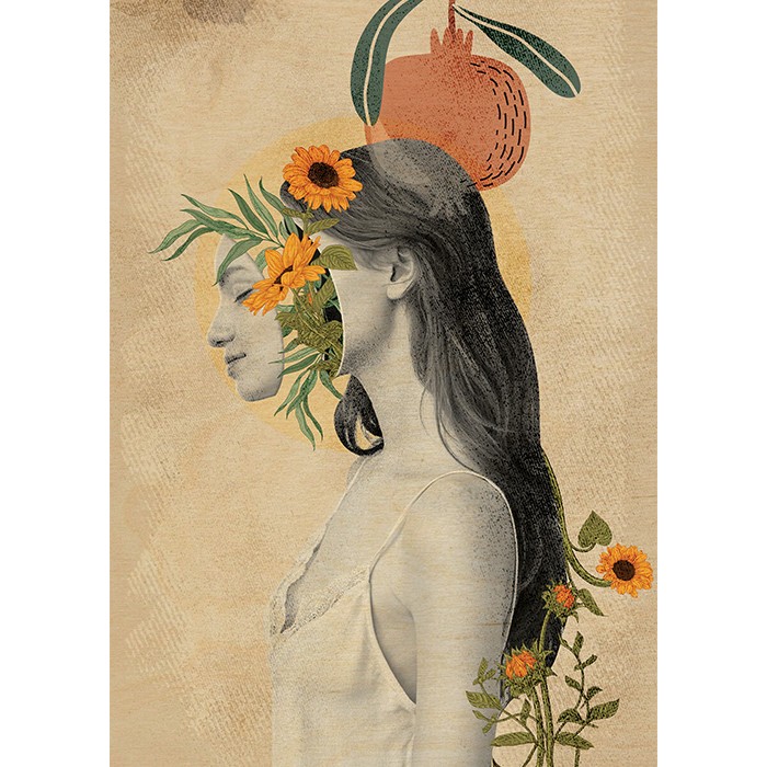Πίνακας όντρα Πλακέ Ζωγραφική - Sunflower Lady