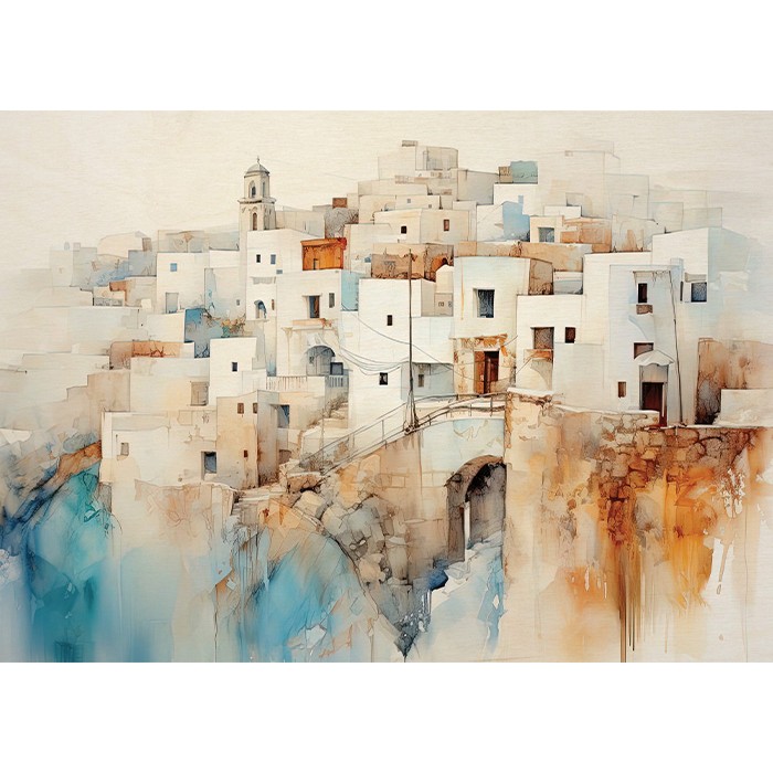 Πίνακας Κόντρα Πλακέ Ζωγραφική - Watercolored Island Πίνακας Κόντρα Πλακέ Ζωγραφική - Watercolored Island
