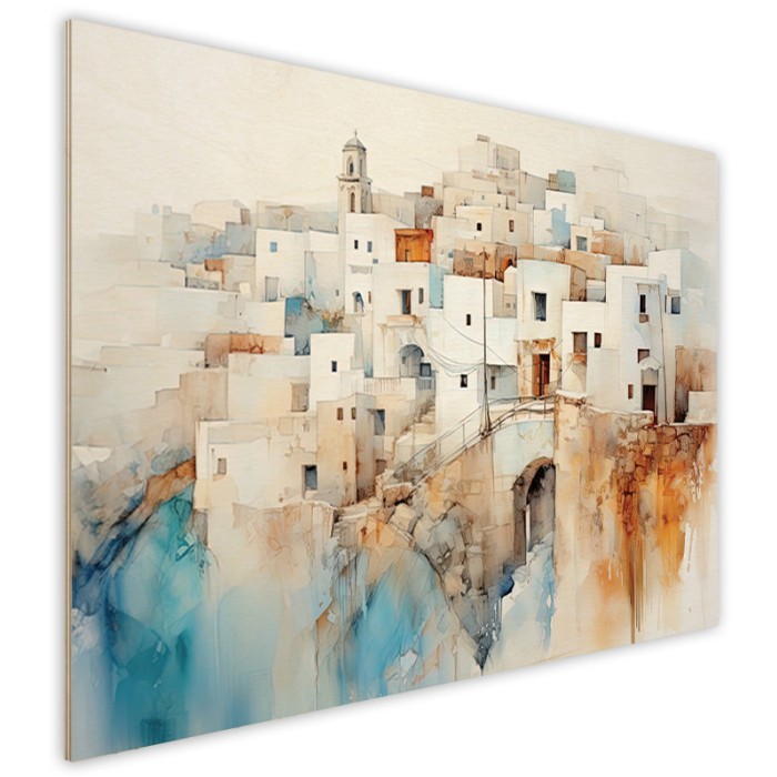 Πίνακας Κόντρα Πλακέ Ζωγραφική πλάι - Watercolored Island Πίνακας Κόντρα Πλακέ Ζωγραφική πλάι - Watercolored Island