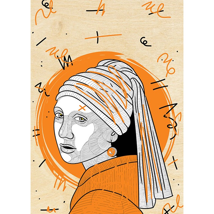 Πίνακας Κόντρα Πλακέ Ζωγραφική - Girl with Earring