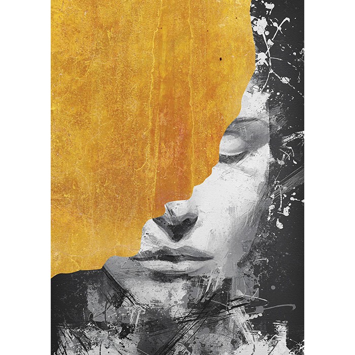 Πίνακας Κόντρα Πλακέ Art - Golden-Black Woman