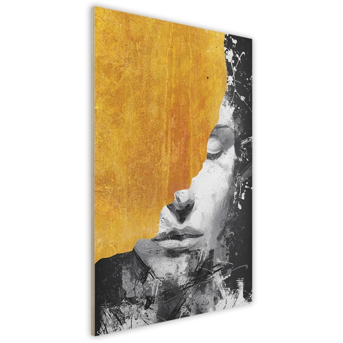 Πίνακας Κόντρα Πλακέ Art πλάι - Golden-Black Woman Πίνακας Κόντρα Πλακέ Art πλάι - Golden-Black Woman