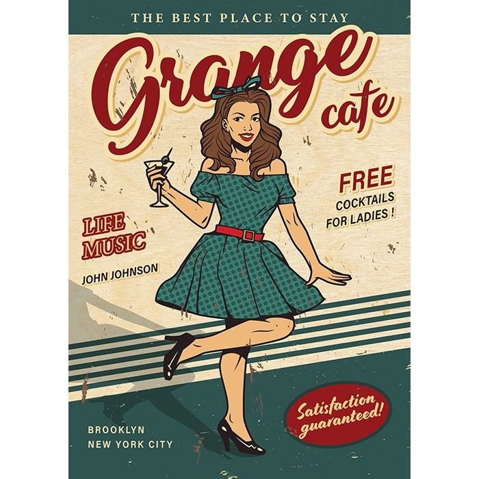 Πίνακας Κόντρα Πλακέ Vintage - Vintage Café