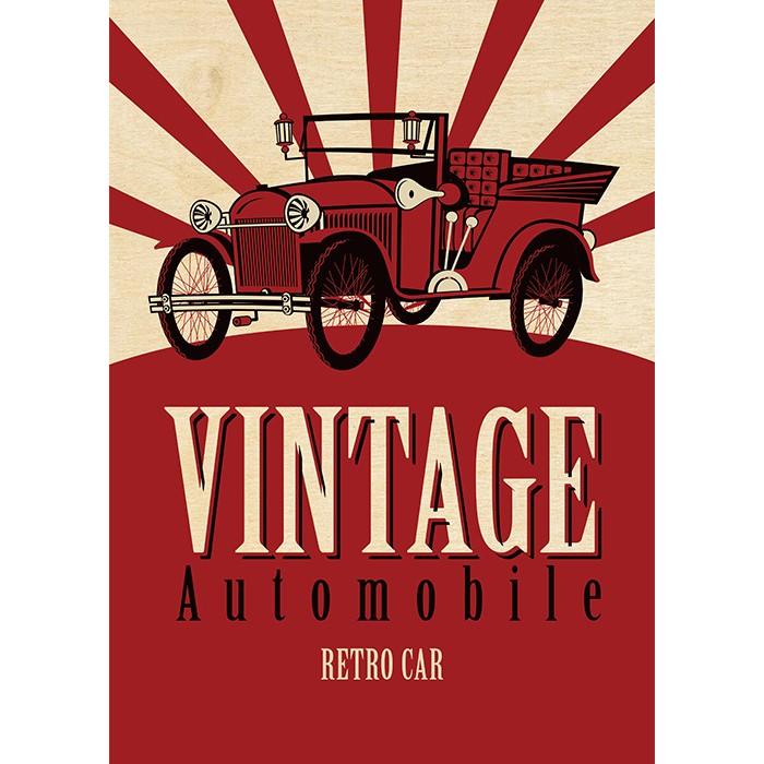 Πίνακας Κόντρα Πλακέ Vintage - Retro Car