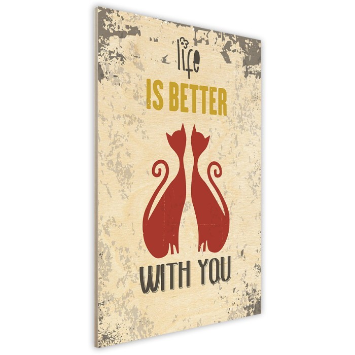 Πίνακας Κόντρα Πλακέ Vintage πλάι - Life Is Better With You Πίνακας Κόντρα Πλακέ Vintage πλάι - Life Is Better With You