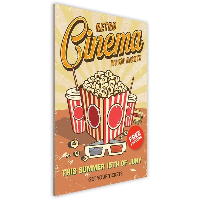 Πίνακας Κόντρα Πλακέ Vintage πλάι - Retro Cinema Πίνακας Κόντρα Πλακέ Vintage πλάι - Retro Cinema