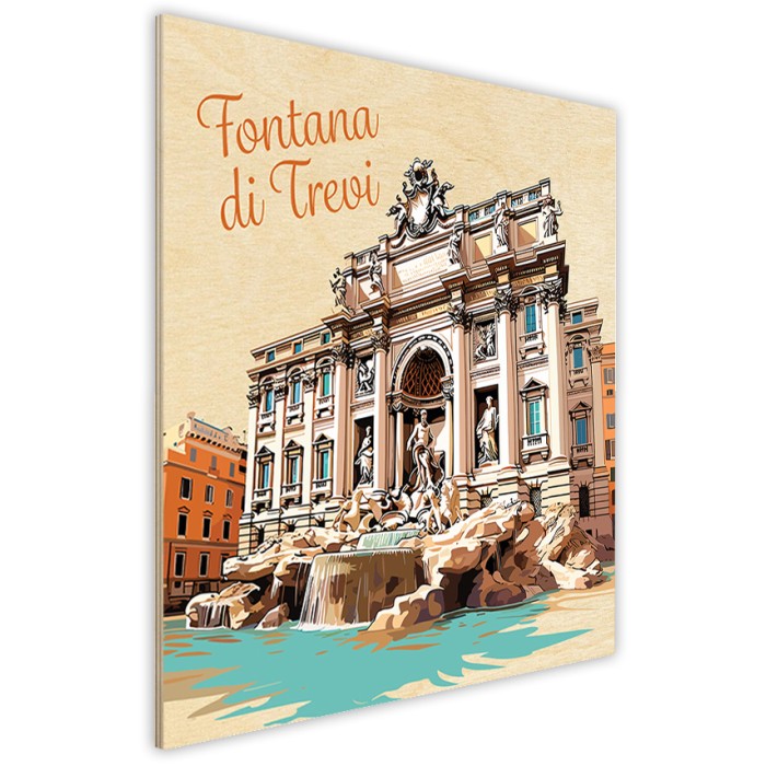 Πίνακας Κόντρα Πλακέ Vintage πλάι - Fontana di Trevi