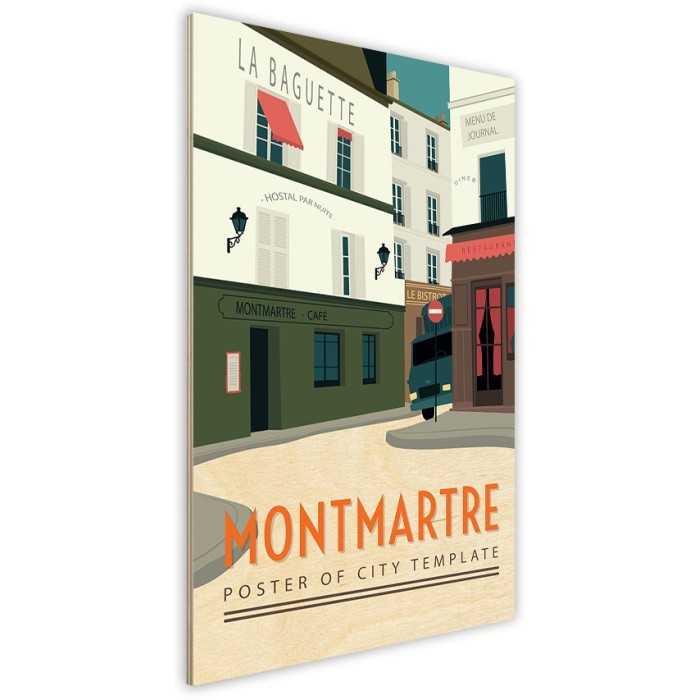 Πίνακας Κόντρα Πλακέ Vintage πλάι - Montmartre Πίνακας Κόντρα Πλακέ Vintage πλάι - Montmartre