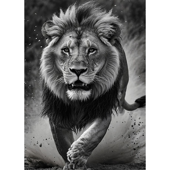 Πίνακας Κόντρα Πλακέ Black n' White - King of Jungle