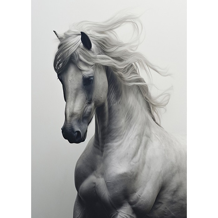Πίνακας Κόντρα Πλακέ Black n' White - Grey Horse