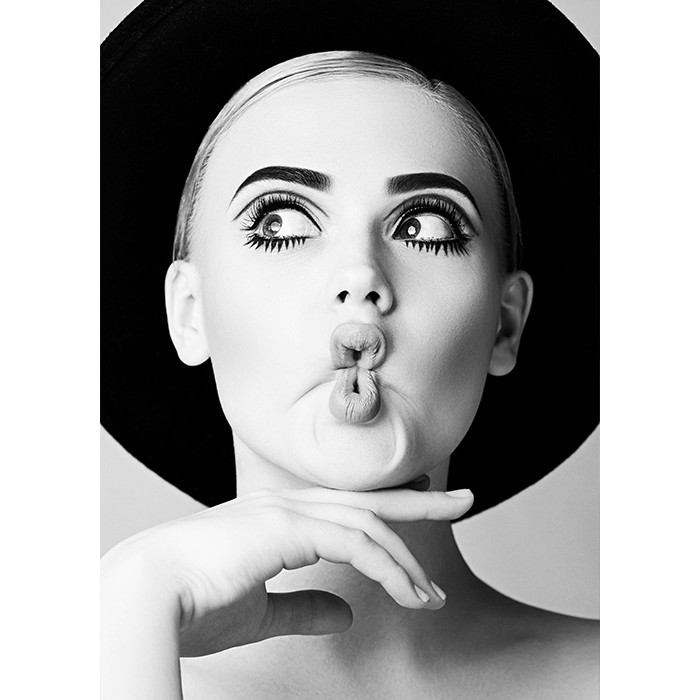 Πίνακας Κόντρα Πλακέ Black n' White - Girl Face Πίνακας Κόντρα Πλακέ Black n' White - Girl Face