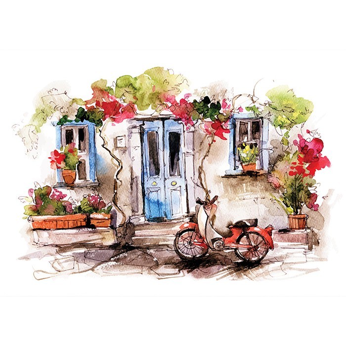 Πίνακας σε Plexiglass Ζωγραφική πλάι - Spring Balcony Πίνακας σε Plexiglass Ζωγραφική πλάι - Spring Balcony