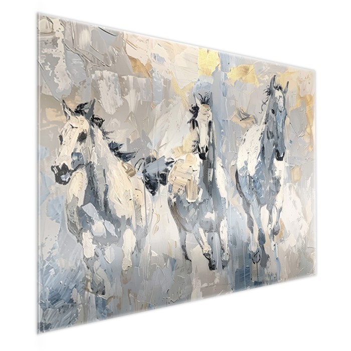 Πίνακας σε Plexiglass Ζωγραφική πλάι - White Horses Πίνακας σε Plexiglass Ζωγραφική πλάι - White Horses
