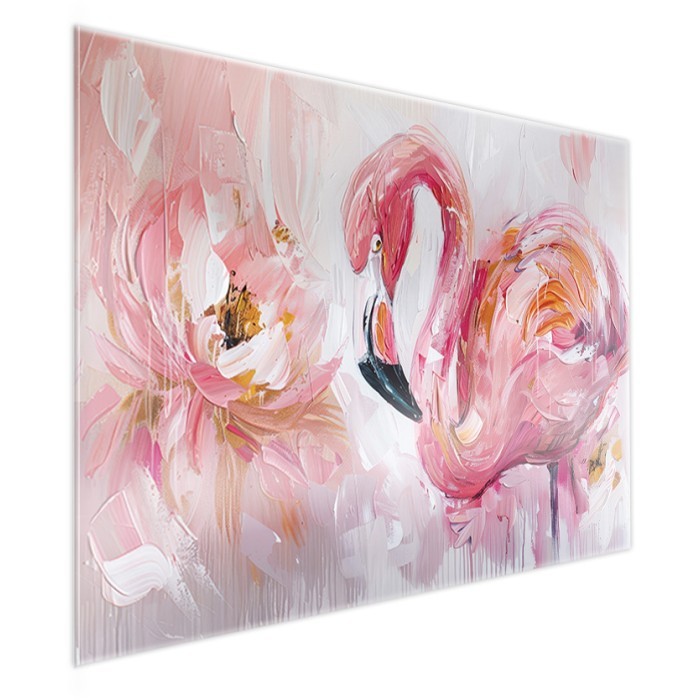 Πίνακας σε Plexiglass Ζωγραφική πλάι - Flamingo Πίνακας σε Plexiglass Ζωγραφική πλάι - Flamingo
