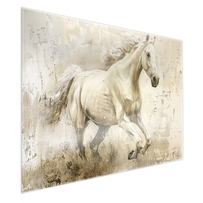 Πίνακας σε Plexiglass Ζωγραφική πλάι - White Horse Πίνακας σε Plexiglass Ζωγραφική πλάι - White Horse