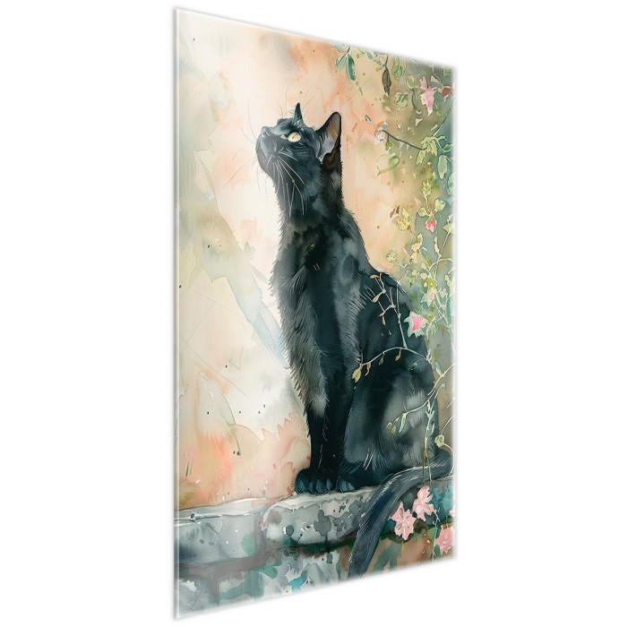 Πίνακας σε Plexiglass Ζωγραφική πλάι - Black Cat Πίνακας σε Plexiglass Ζωγραφική πλάι - Black Cat