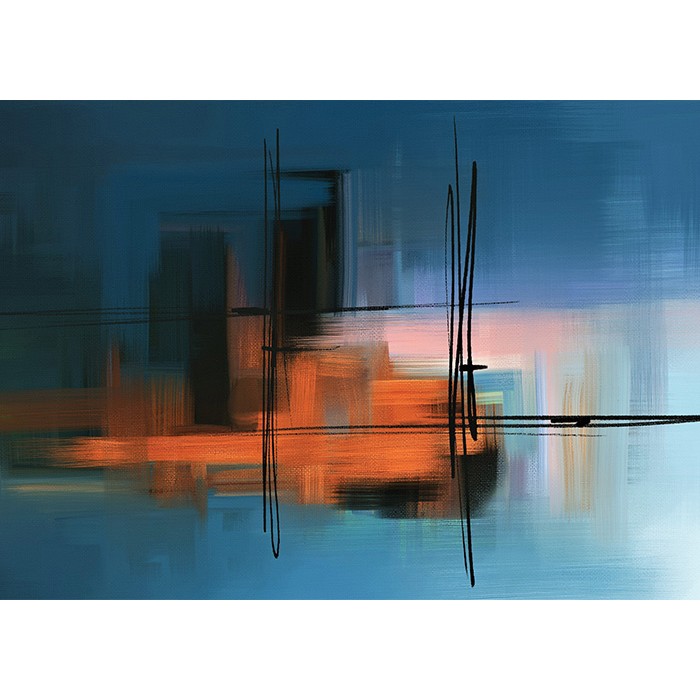 Πίνακας σε Plexiglass Abstract - Blue Abstract Paint