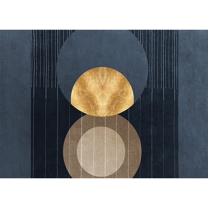 Πίνακας σε Plexiglass Abstract - Blue-Gold Circle