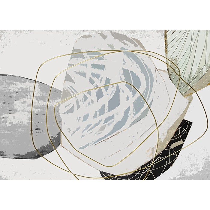 Πίνακας σε Plexiglass Abstract - Modern Gold & White