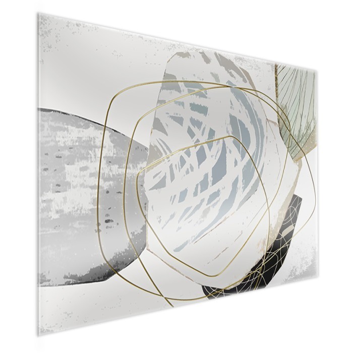 Πίνακας σε Plexiglass Abstract πλάι - Modern Gold & White Πίνακας σε Plexiglass Abstract πλάι - Modern Gold & White