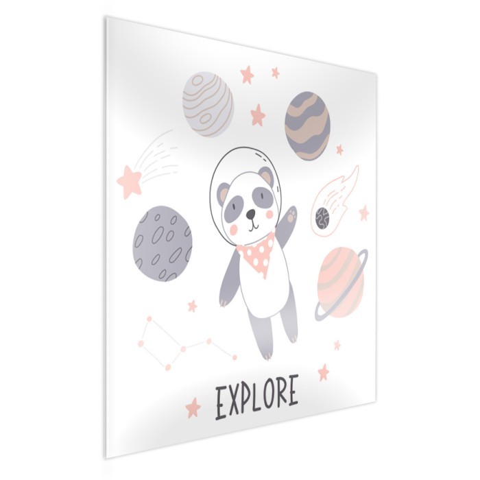Πίνακας σε Plexiglass Παιδικά πλάι - Explorer Panda Πίνακας σε Plexiglass Παιδικά πλάι - Explorer Panda
