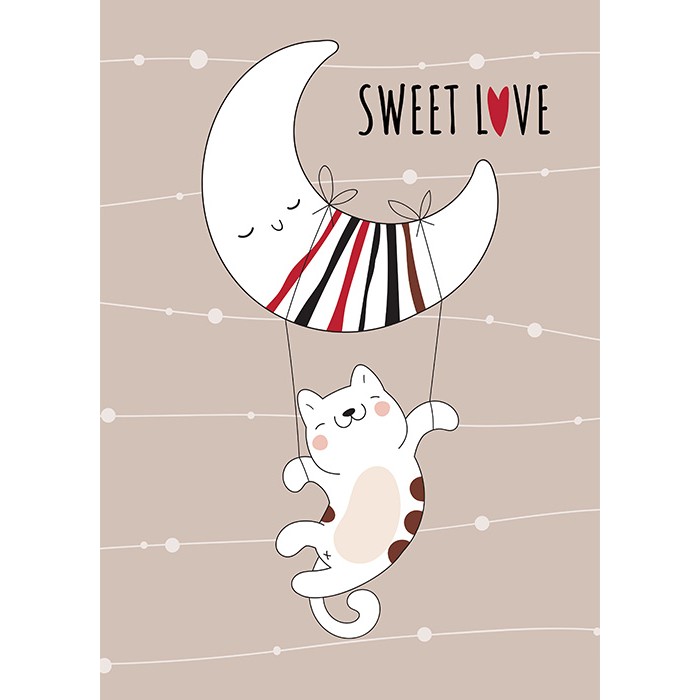 Πίνακας σε Plexiglass Παιδικά - Sweet Dreams Cat