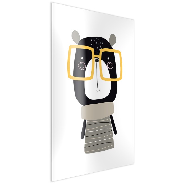 Πίνακας σε Plexiglass Παιδικά πλάι - Bear With Glasses Πίνακας σε Plexiglass Παιδικά πλάι - Bear With Glasses