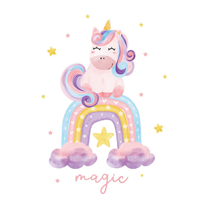Πίνακας σε Plexiglass Παιδικά - Magic Rainbow Unicorn