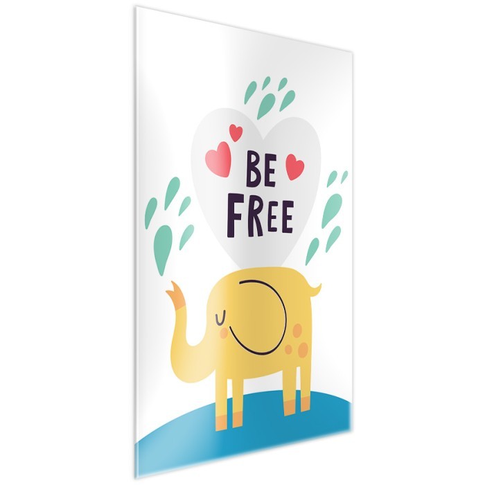 Πίνακας σε Plexiglass Παιδικά πλάι - Be Free Elefan Πίνακας σε Plexiglass Παιδικά πλάι - Be Free Elefan